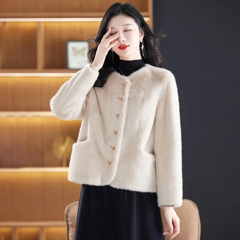 Autumn and Winter Thickened Short Jacket Women's High-end Warm Fur Jacket