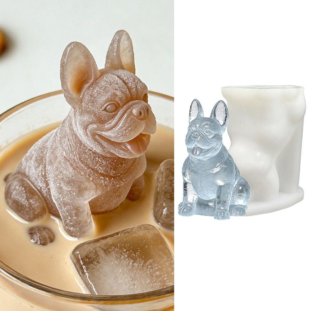 Simulated Dog Silicone Candle Mold 3D Ice Cube Mold Ornaments Mold Pudding Mold  Plaster