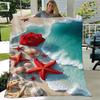 1pc Starfish Printing Lightweight Flannel Blanket, Comfortable and Warm Blanket, for Camping Sofa Bed and Couch Office, Suitable for Gift Bla