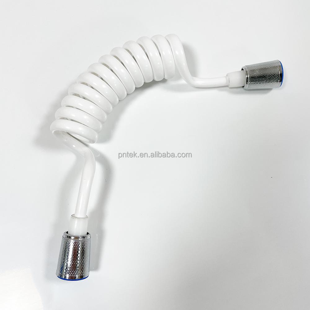 White Plastic PU PE Shower Flexible Stretch Hose High Quality Telephone Pipe Hose Spring Hose Pvc Showerhose