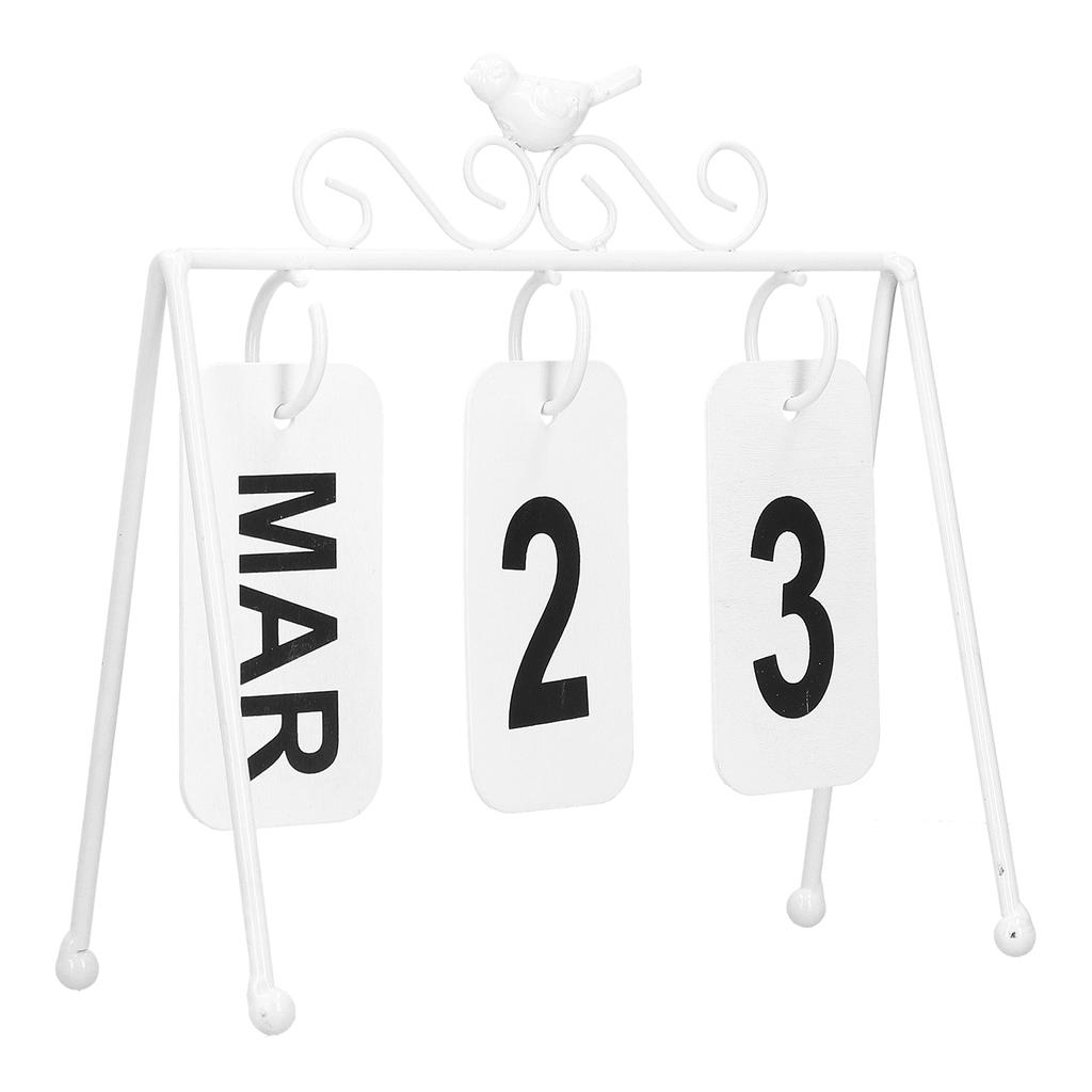Buy Wrought Iron Standing Desk Calendar Metal Flip Perpetual Calendar for Home Office Party at