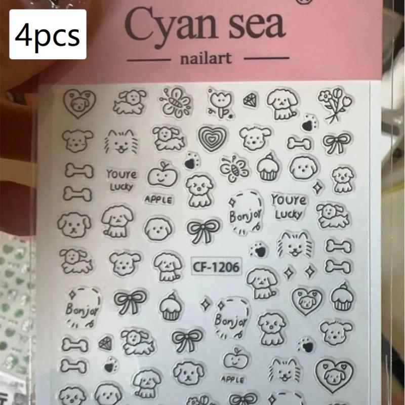 Trendy And Cute Korean-Style Cartoon Graffiti Dog Stickers For Diy Decoration, Suitable For 17-Inch Phone Cases