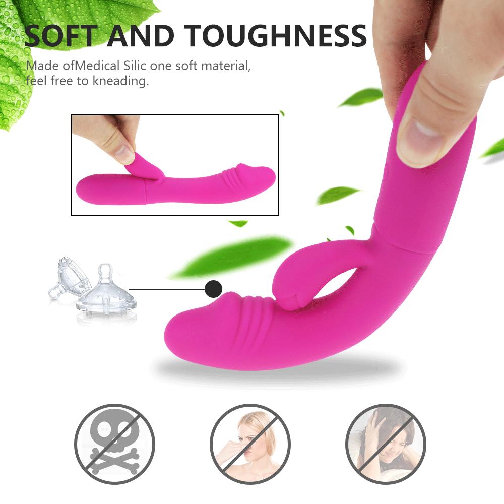 Rabbit Vibrator 10 Modes G Spot Vagina Shocker Sex Product USB Rechargeable Female Masturbation Dildo Vibrator Sex Toy for Woman