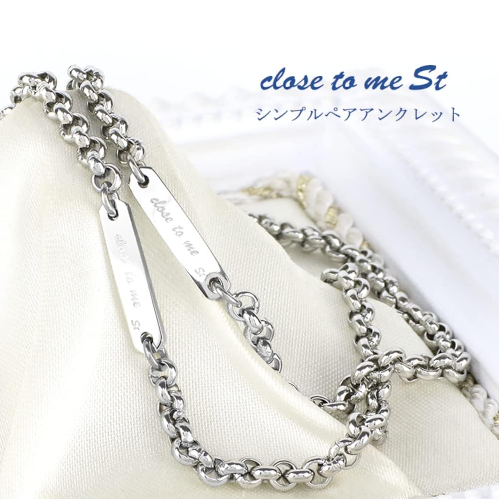 To Special Edition Stainless Steel Pair Anklets with Diamond Charms and L for Men and Women [Close Me] (L Sizes)