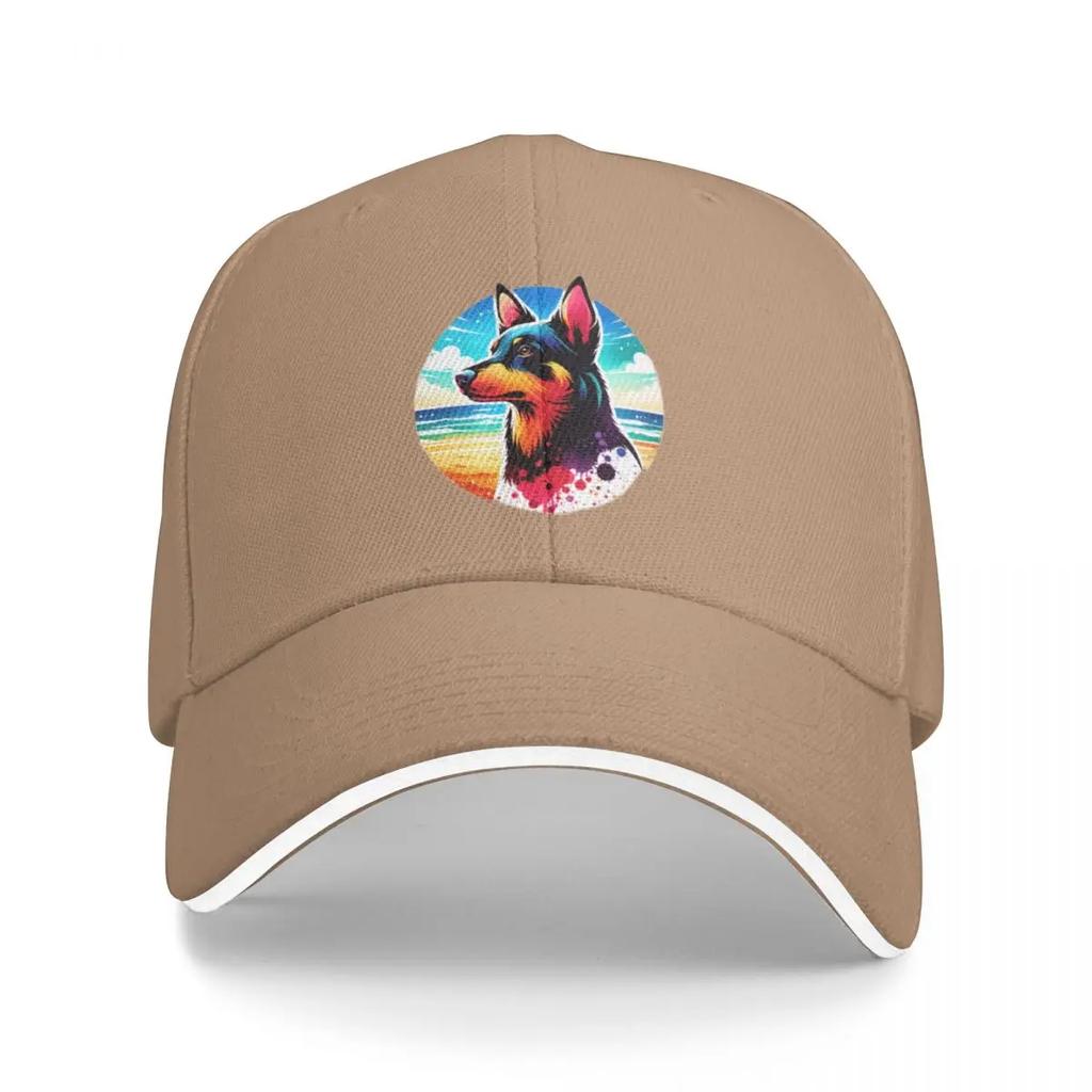 Australian Kelpie Beach Background Baseball Cap Golf Hat Man   Luxury Womens  Outlet 2025 Mens