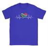South Africa Flag Heartbeat TShirt Unisex Vintage Pure Cotton Tees Crewneck Short Sleeve T Shirts Summer Clothes