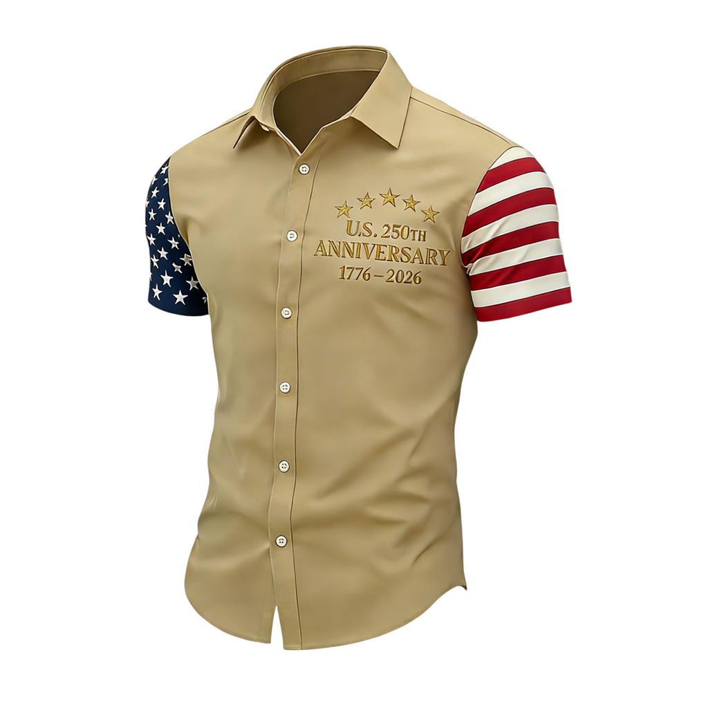 Men's Spring/Summer Casual Outdoor Collared Short-Sleeve Shirt