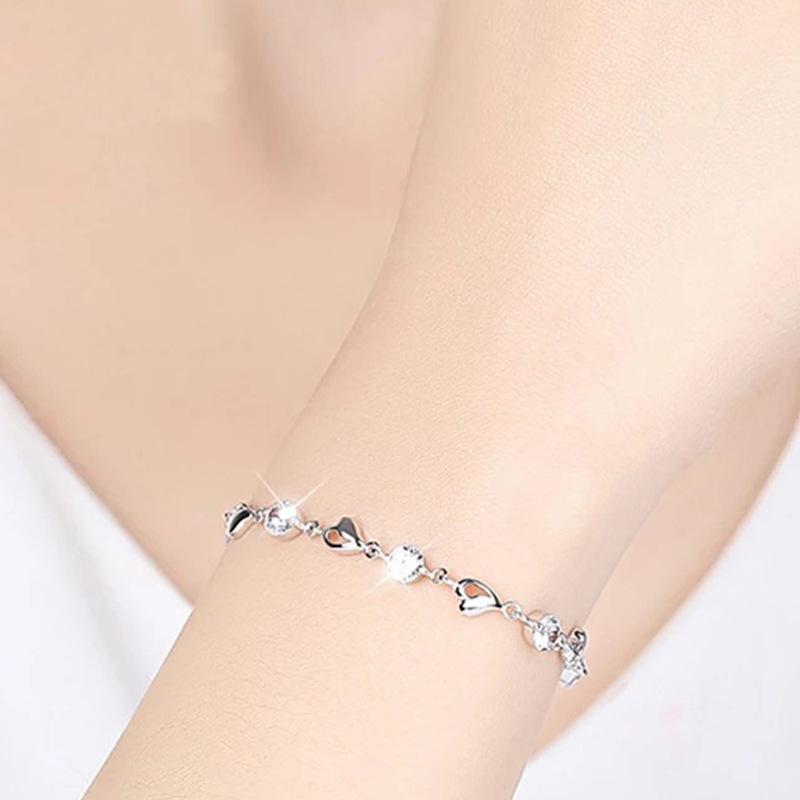 Temperament Bracelet Female Simulation Diamond Bracelet Simple Low Luxury Love Heart Bracelet Jewelry