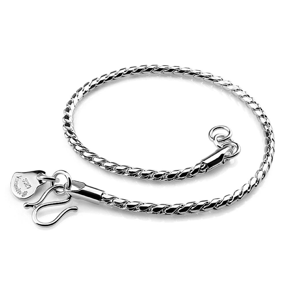 Geometric Unisex Bracelet Electroplated Platinum Simple 2.5Mm Snake Bone Chain Jewelry