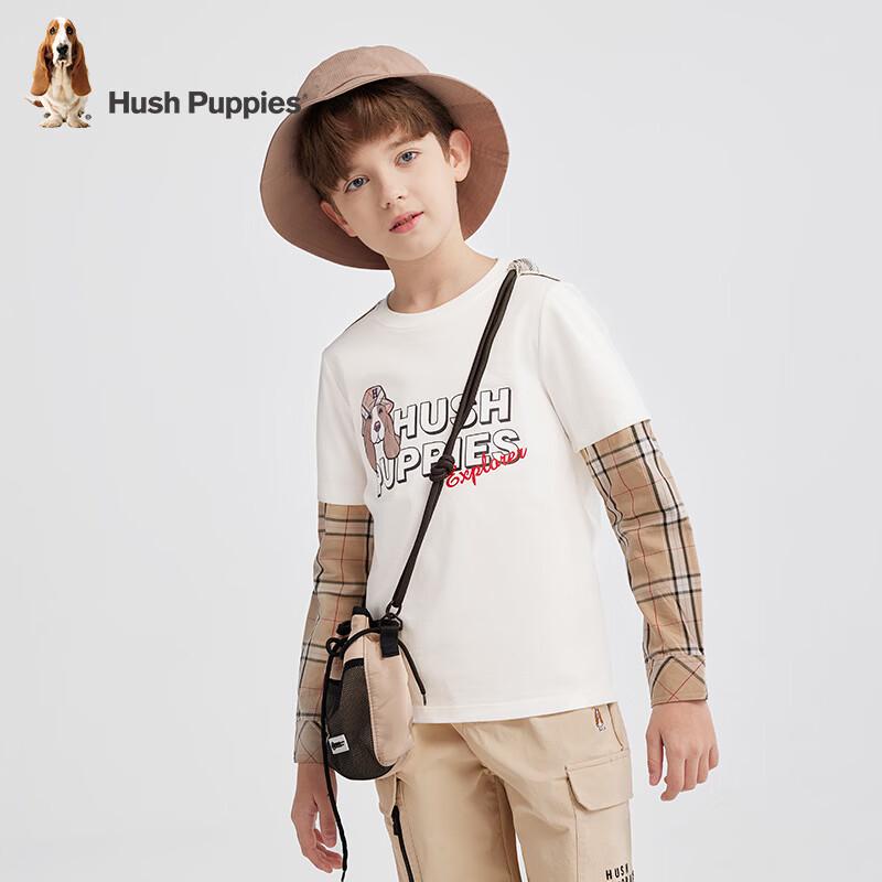 Hush Puppies Boys' Spliced Plaid Long-Sleeve T-Shirt