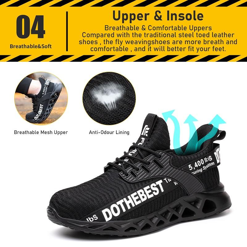 Scarpe antinfortunistiche antiperforazione con puntale in acciaio Scarpe da lavoro Uomo Donna Stivali da lavoro di sicurezza leggeri Traspiranti Scarpe di sicurezza sportive Unise