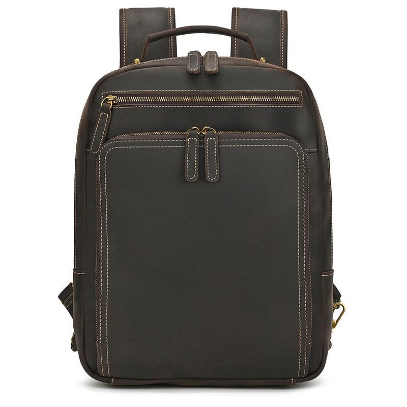 Vintage Crazy Horse Leder Rucksack für Damen und Herren - Echte Leder Reise- und Schultasche