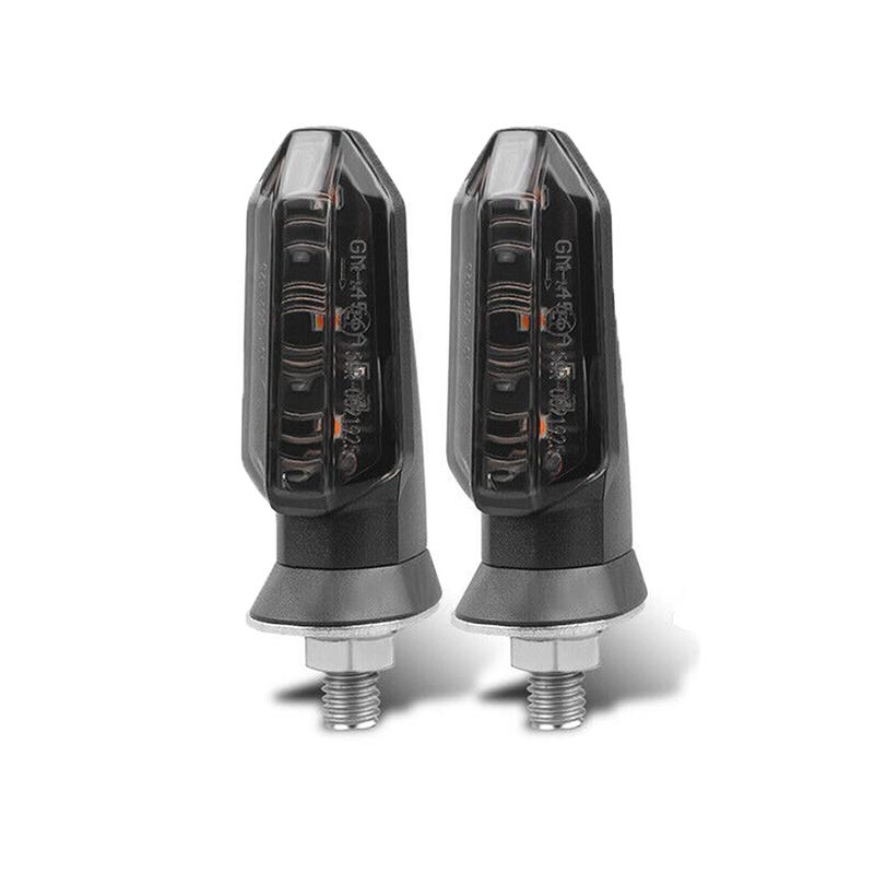 Sequential Flowing LED Motorcycle Turn Signal Lights,12V Amber Indicator Blinker Waterproof Universal