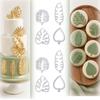 4PCS Non-Stick Cookie Cutters Leaf Cutting Mold Compact Fondant Cutters Cake Decorating