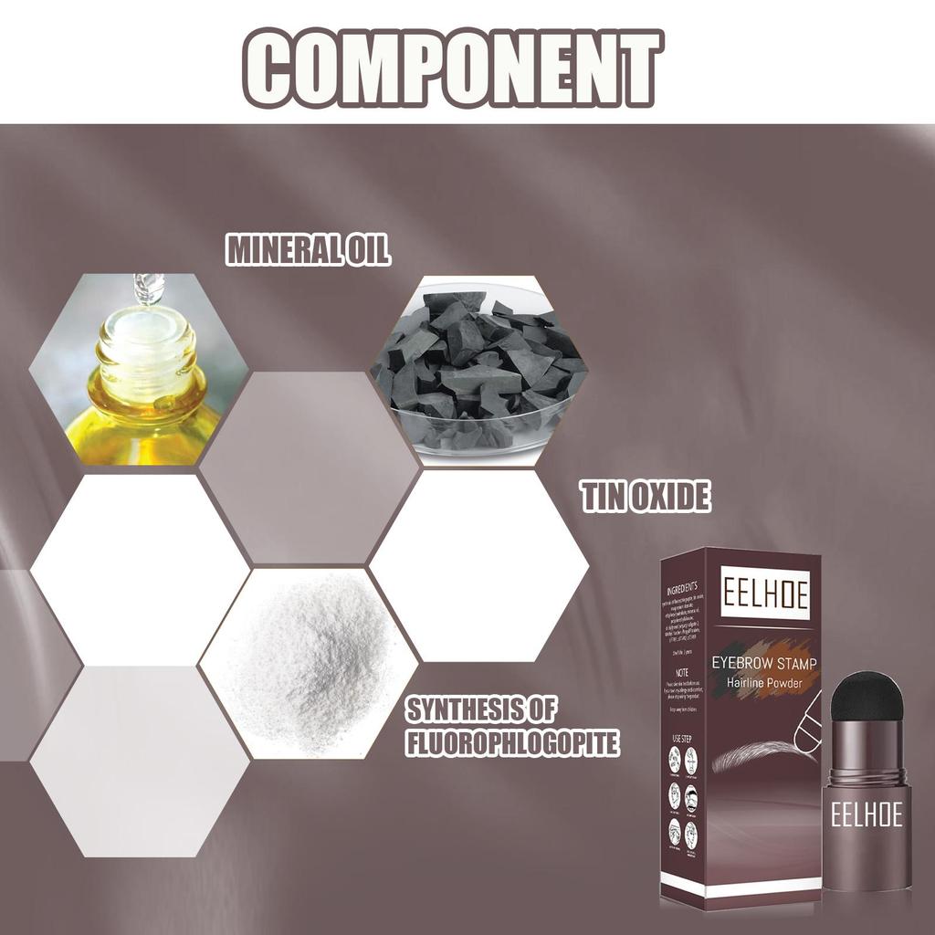 EELHOE Brow Set Perfect Eyebrow Stamp Stencil Kit Eye Brow Stencil Stamp Kit Waterproof Long Lasting Eyebrow Enhancers Brow Shape Stamp (Dark Brown)