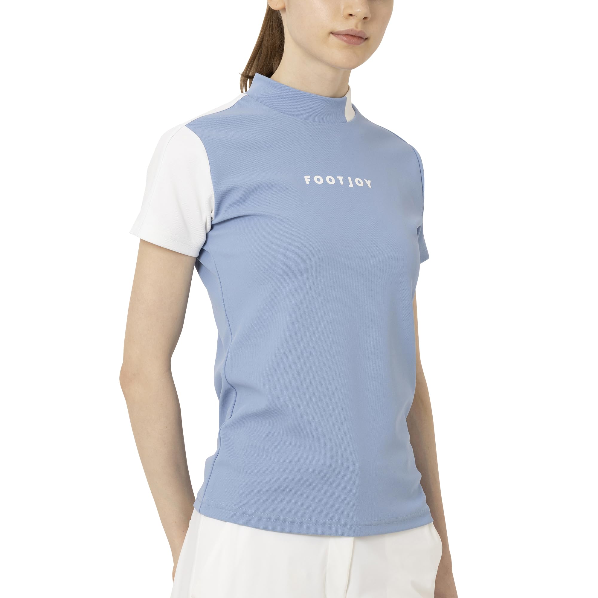 

Женская двухцветная футболка для гольфа с коротким рукавом и воротником-стойкой FootJoy Blue Jay, размер M (FJW-S25-S05, 34829-M)