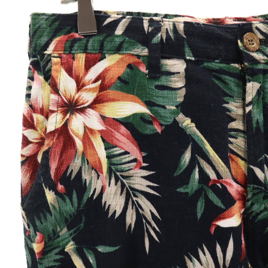 URBAN RESEARCH Made In Japan Linen Blend Aloha Pattern Shorts M Black Men's Used