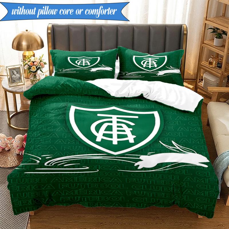 3PCS Green Shield Emblem Design Printed Soft Bedding Set,Including 1pc Duvet Cover And 2pcs Pillowcases Perfect for Bedroom, Dormitory, Fan gift