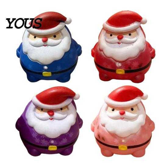 Portable Stress Balls Christmas Squeeze Toy, Santa Claus Shape Soft TPR Relief Sensory Fidget Relaxation for Adults Durable Novelty Hand Kneading Toy