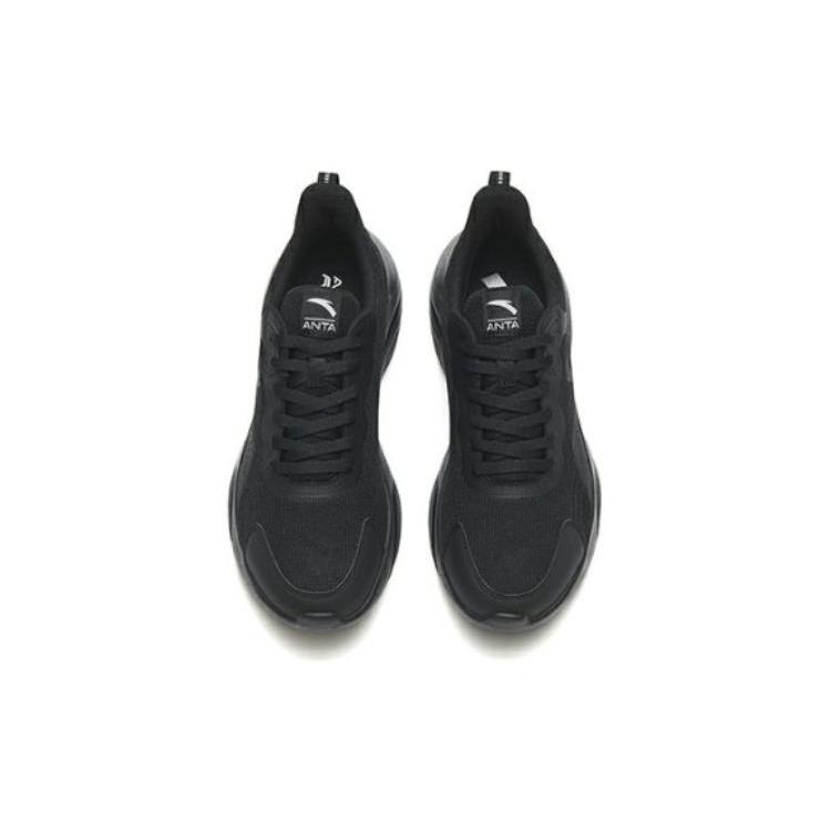 New Anta Anti Slip Wear Resistant Low Top Running Shoes Men's Black 912245526-4