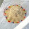 Hyunya Colored Flower Edge Foldable Straw Hat Women's Summer Sun Hat Small Fresh Beach Hat Seaside Vacation Sun Protection