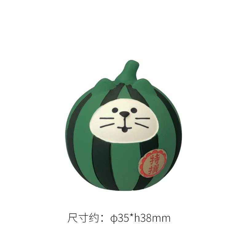 Zakka Summer Day Resin Ornaments watermelon Cat Home Desktop Scenic Decoration Mini Shooting Props Collection Toy for Kids