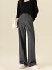 Guang Mei Women's 2025 Winter Velvet-Enhanced Silk Wool Straight-Leg Pants: Slimming, Casual, and Wide-Leg Fit