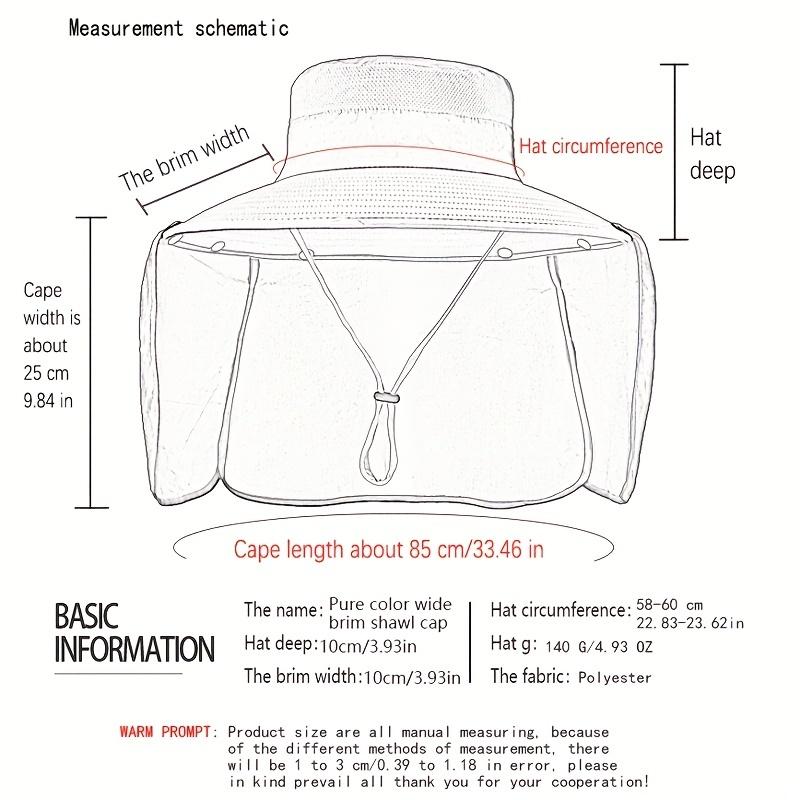 Chapéu de pesca com proteção UV com suporte de pescoço e aba larga, ideal para atividades ao ar livre no verão