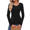 Women's Autumn and Winter Waist Cinched Round Neck Tight Long Sleeved Top