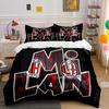 Set Biancheria da Letto Logo AC Milan Set Copripiumino Copripiumino Federe Decorazioni per la Casa (1 * Copripiumino 2 * Federe, senza piumino)