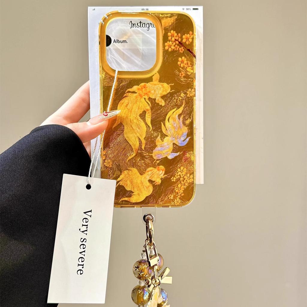 Personalized Golden Osmanthus Fish Suitable for Apple 16 Promax Mobile Phone Case IPhone 15 Niche Fashion 13 New Model 17