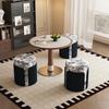 Solid Wood Vanityt Chair Backrest Stool Round Entrance Shoe Stool Compact Living Room Furniture