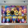 Black Gold 2026 New Year Backdrops Colorful Balloon Photo Background Party Background  Photo Studio