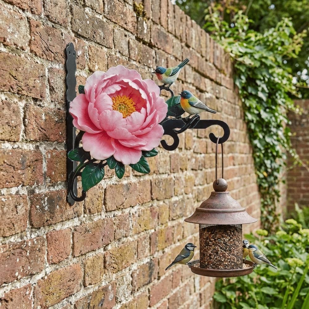 Iron Art Wall Mounted Hanger Colorful Bird Cage Rack Multi-functional Plant Hanging Bracket Indoor