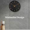 Wall Clock Black Battery Operated Silent Non Ticking Simple Minimalist Rose Gold Numbers Clock Decorative Wall Clock