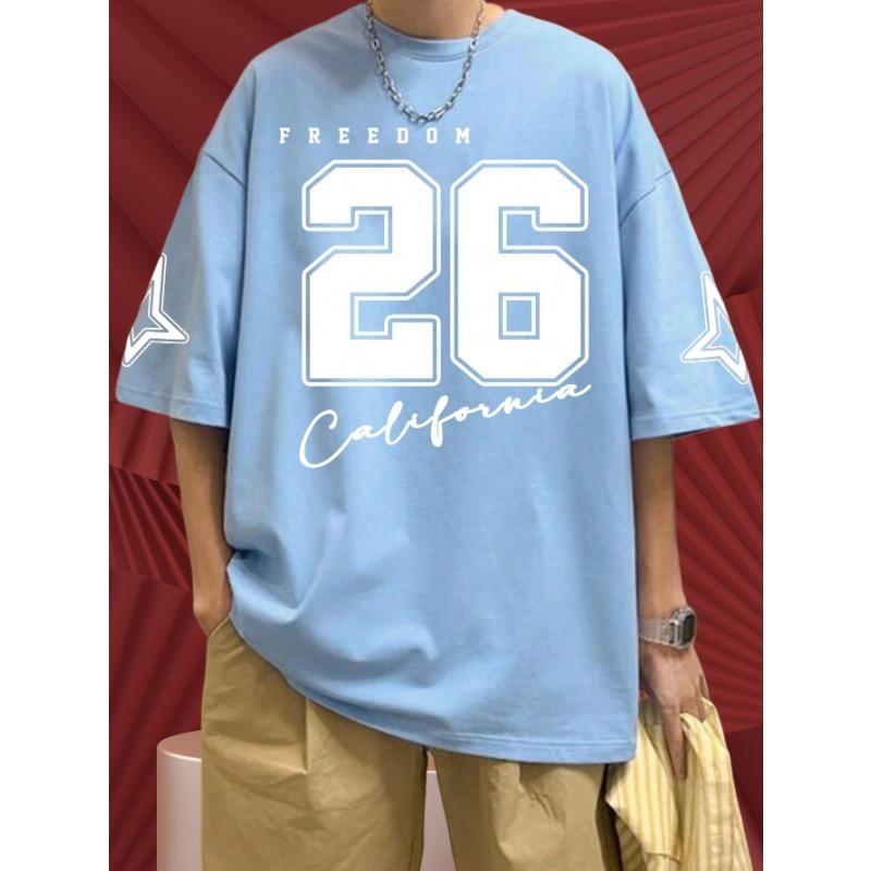 Printed Men's T-shirt, Men's Short Sleeved Sportswear, Football T-shirt, Retro 5-color T-shirt, Men's Clothing