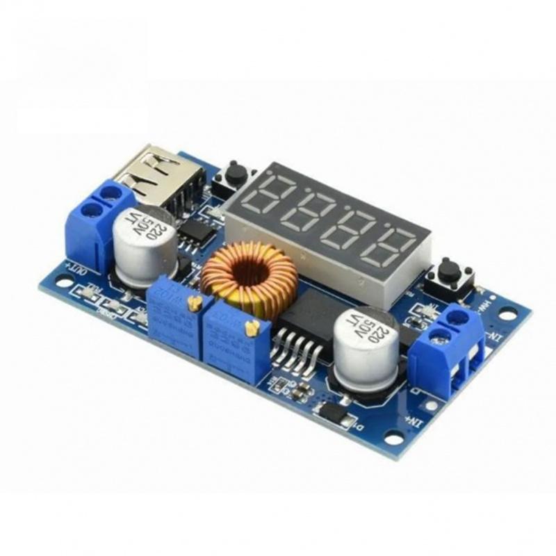 5A 75W High Power DC Step Down Module, XL4015 Adjustable Stabilized Power Supply Board with Voltage Meter