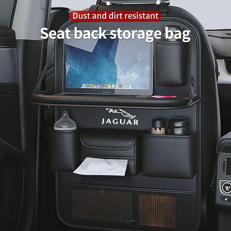 Car SeatBack Storage Bag Tissue Box Tools Organiser Anti-Kick Pad For Jaguar XF XJ XFR XKR S-Type F-Type X-Type F-Pace I-Pace E- SS3