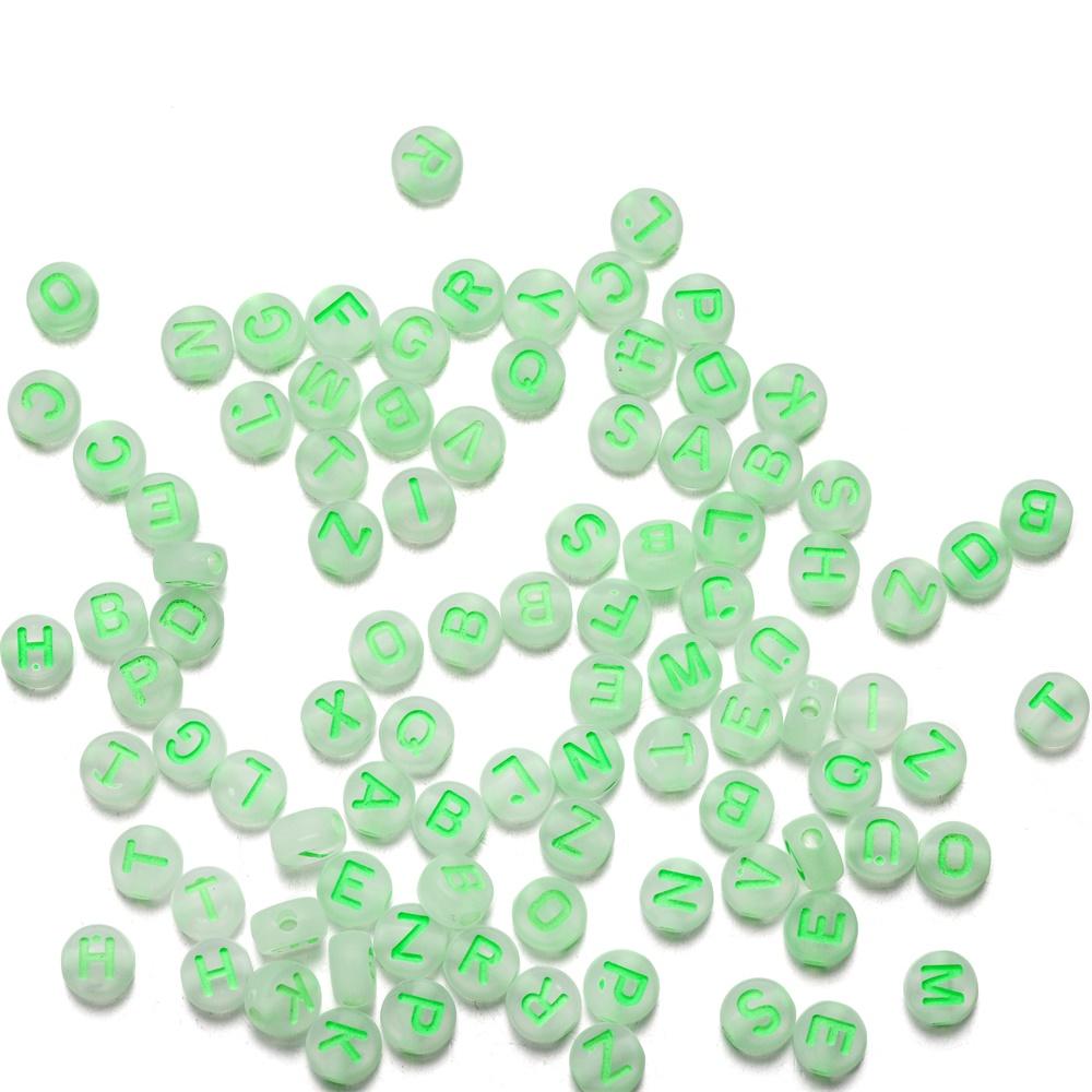 100 Stück/Beutel 7mm Acryl Buchstabenperlen Alphabet Rund Flach Lose Perlen Handgefertigt Für DIY Armband Schmuckherstellung Zubehör