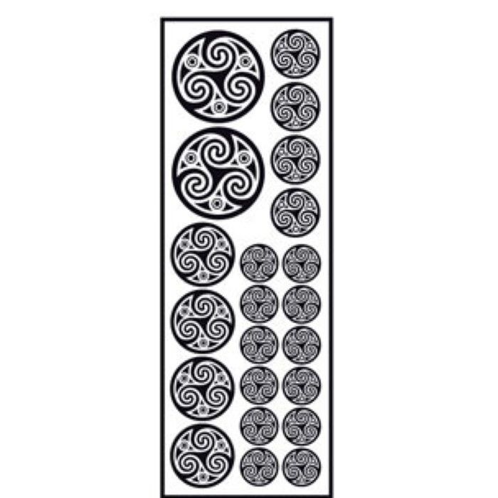 Transfert thermocollant velours Triskèle noir 10x30cm