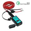 Motorcycle USB + Type-C Charger QC3.0 Fast Charger with Voltmeter Power Switch