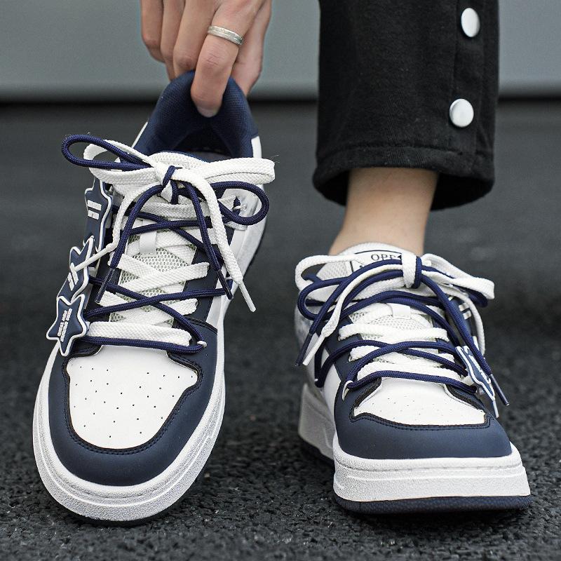 Microfiber Leather Surface Cashew Flower Low-Top Breadboard Shoes Fashion Trend Breathable Thick Sole Height Increase Casual Sports Men'S Shoes