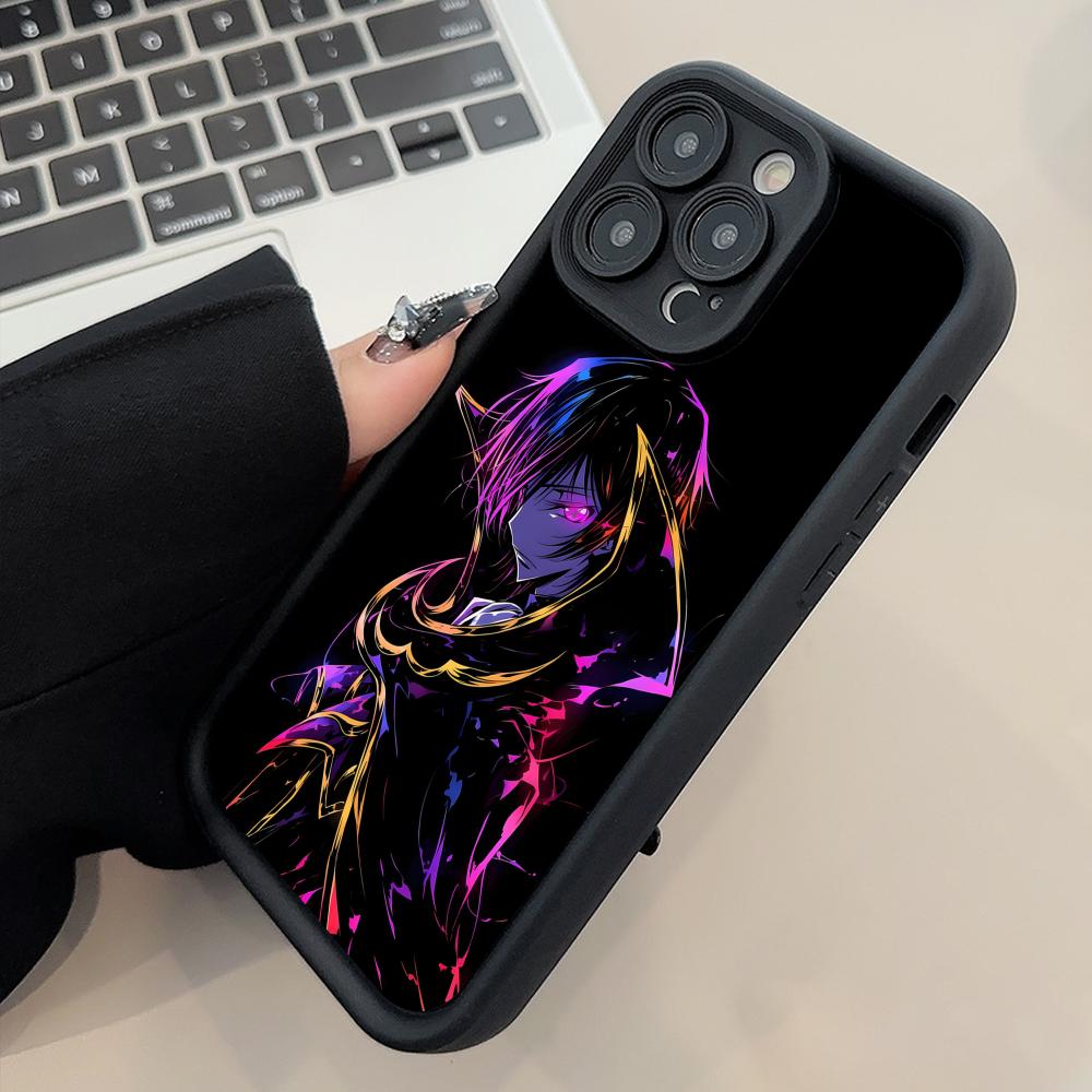 Anime Lelouch Phone Case for iPhone 17 16 15 14 13 12 11 Air Pro Max Plus Black Soft TPU Shockproof Cover