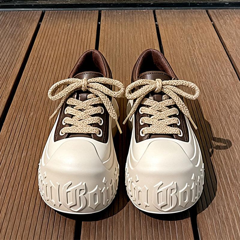 

Европейская кукольная голова хлебные туфли женские новые осенние маленькие мужские туфли для увеличения роста повседневные спортивные туфли универсальные туфли-маффины 40 коричневый