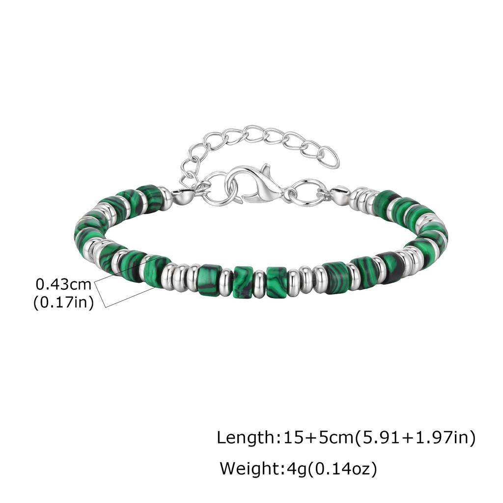 Trendy Unique Natural Stone Beaded Bracelet, Stainless Steel Chain Wristband Bracelet, Classic Tiger Eye Stone Jewelry for Men