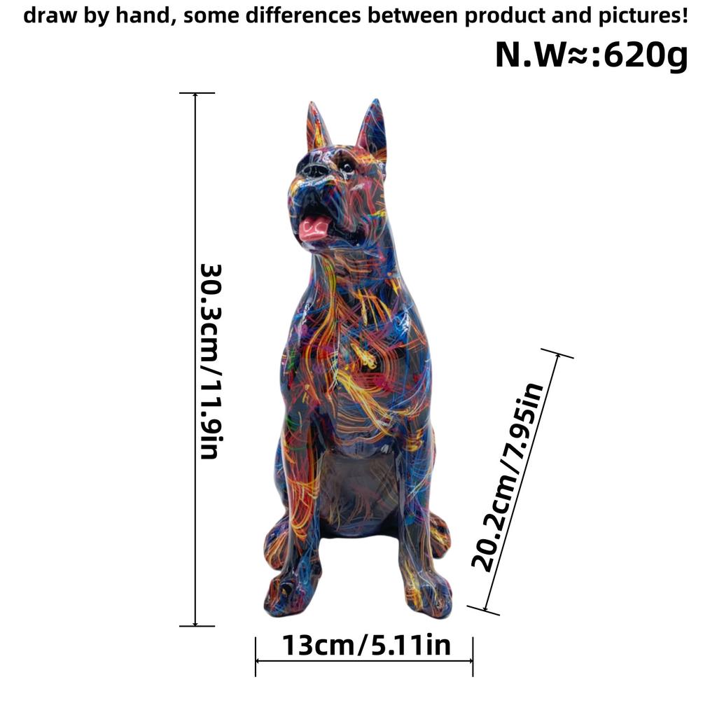 Bunte Dobermann-Ornamente Wohnzimmer Heimgebrauch Dekoration Harz-Handwerk Einweihungsgeschenkidee Bester Trend Langlebig Langlebig