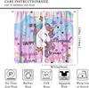 Unicorn Curtains Kids Room Colorful Cute Cartoon Rainbow Clouds Stars Print Window Treatments Drapes Curtain With Rod Pocket Polyester Perfect For