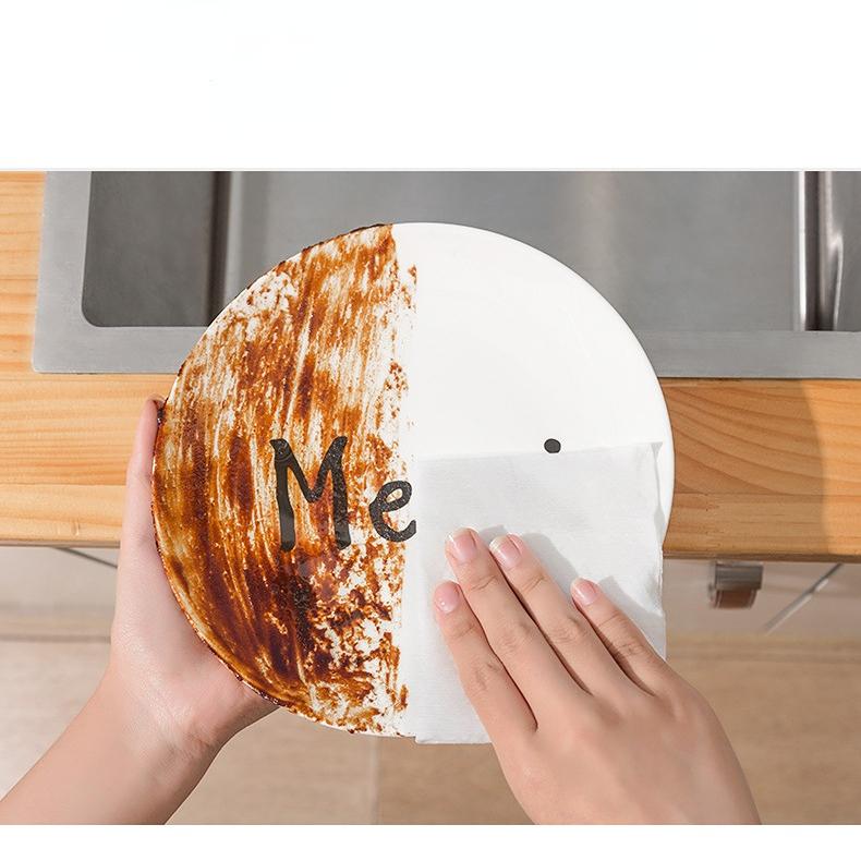 Kitchen Wipes Large Package of Powerful Stain Removal and Grease Stains Disposable Cleaning Hood Stove Kitchen Wet Wipes Mild Does Not Hurt Hands