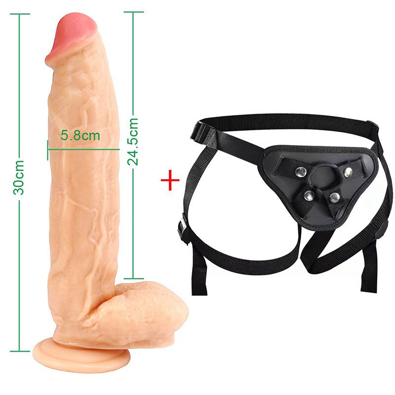 MoDi Huge XXL Realistic Dildo Strap On Soft Dick Strapon Suction Cup Penis Sex Toys