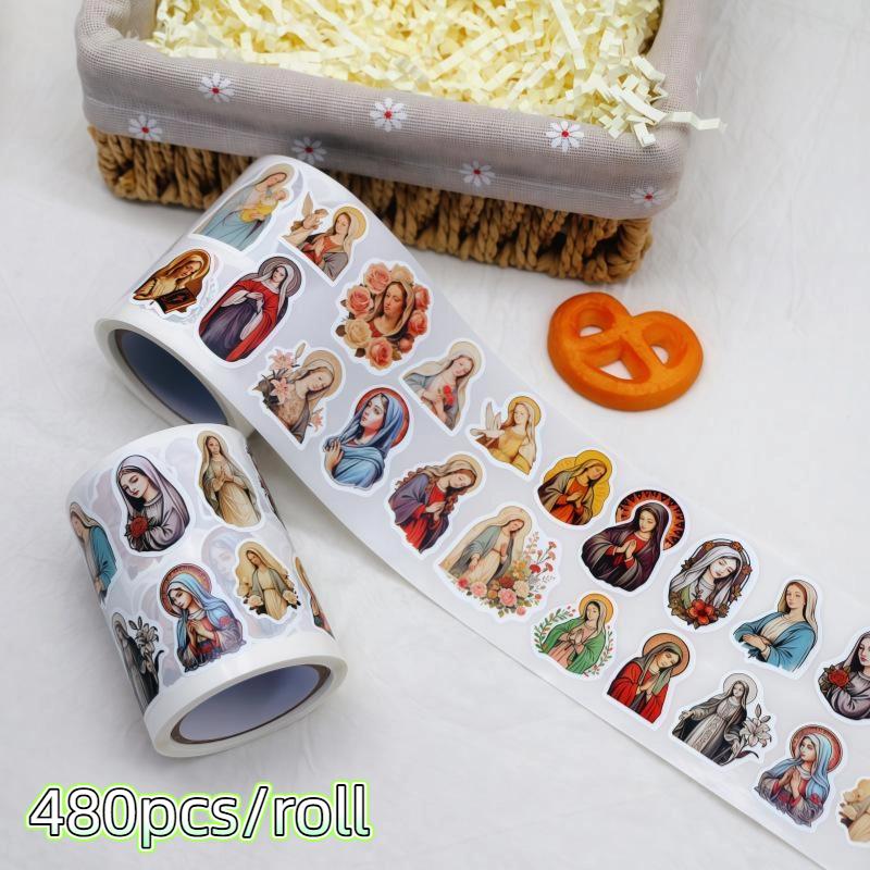 

550Pcs/Roll Halloween Horror Cartoon Round Sealing Stickers Diy Pvc Laptop Decals Decoration Stiker Reward Gift Toys as the picture